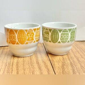 Set of 2 MCM Arabia Kauno Egg Cups Mid Century Vintage Decor Espresso Cups 1960s